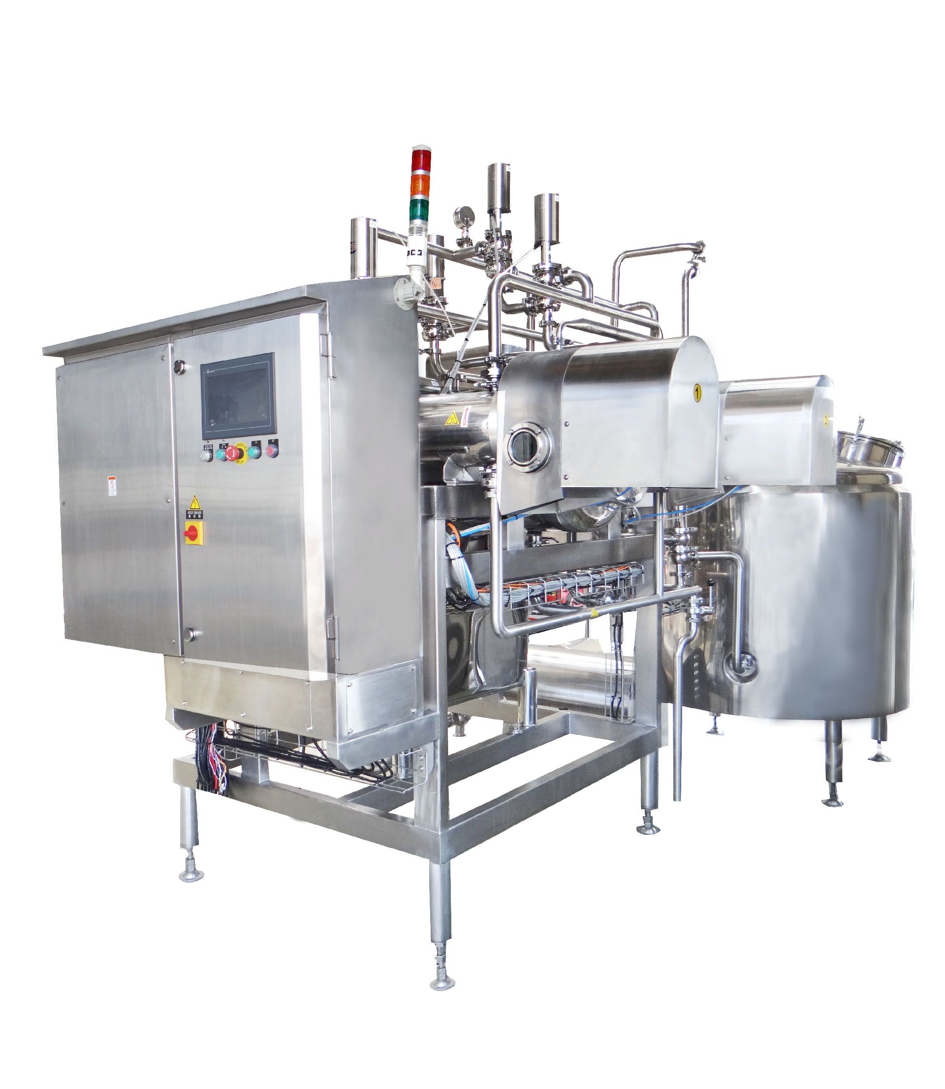 L'équipement de déshydratation par extrusion est l'une des machines de la ligne de production japonaise de tofu soyeux.